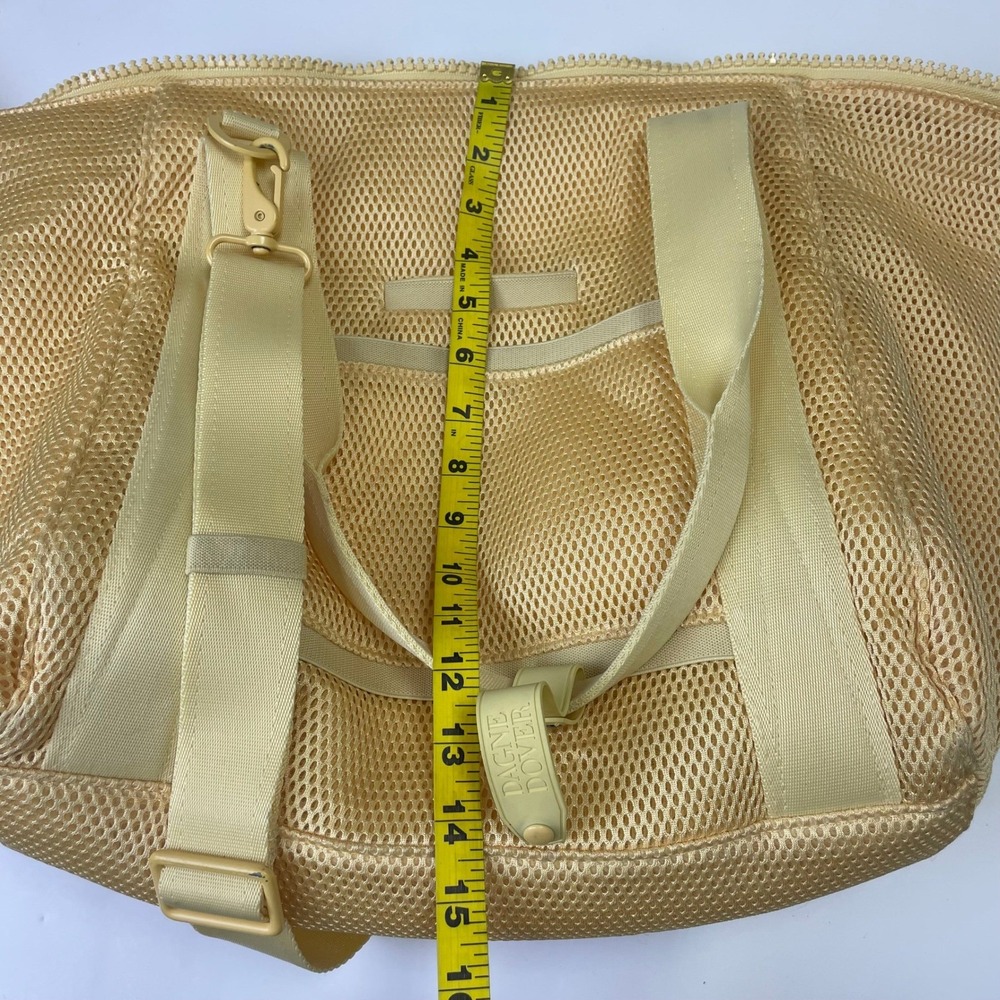 Dagne Dover Landon Carryall Mesh Duffel Bag Yellow Medium Travel Gym Tote - Picture 15 of 16